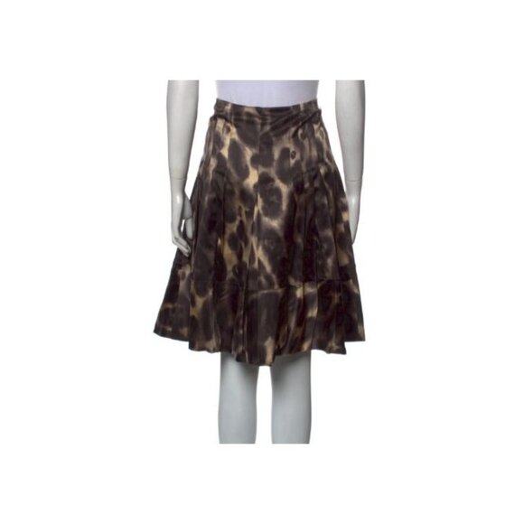 Prada Animal Print Silk Knee Length Skirt - Picture 8 of 8